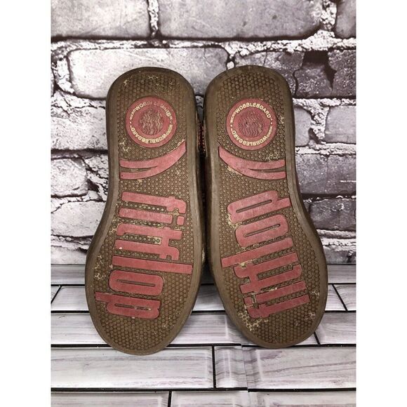 FitFlop Supertone Blaze Red Leather Comfort Sneakers Shoes 114-002 Women Sz 5M - Picture 15 of 16